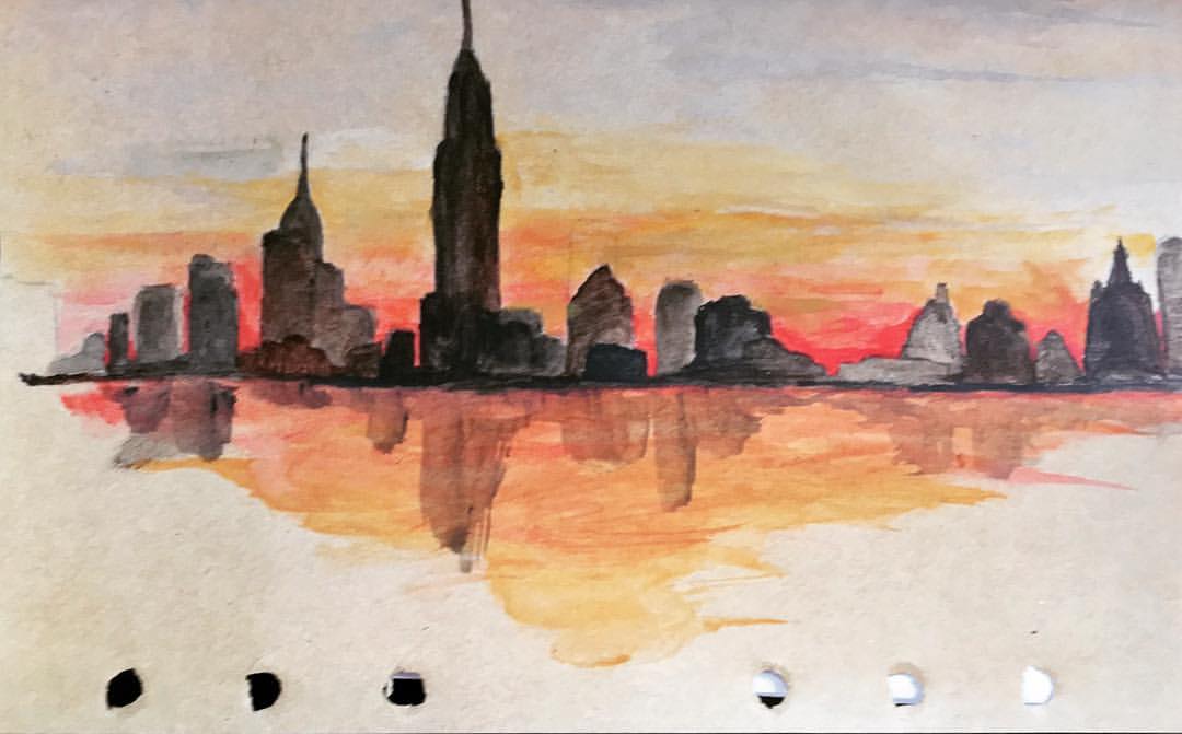 Manhattan (Acrylic on paper, 2017)